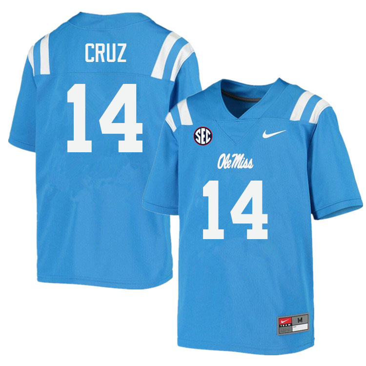 Men #14 Jonathan Cruz Ole Miss Rebels College Football Jerseys Sale-Power Blue